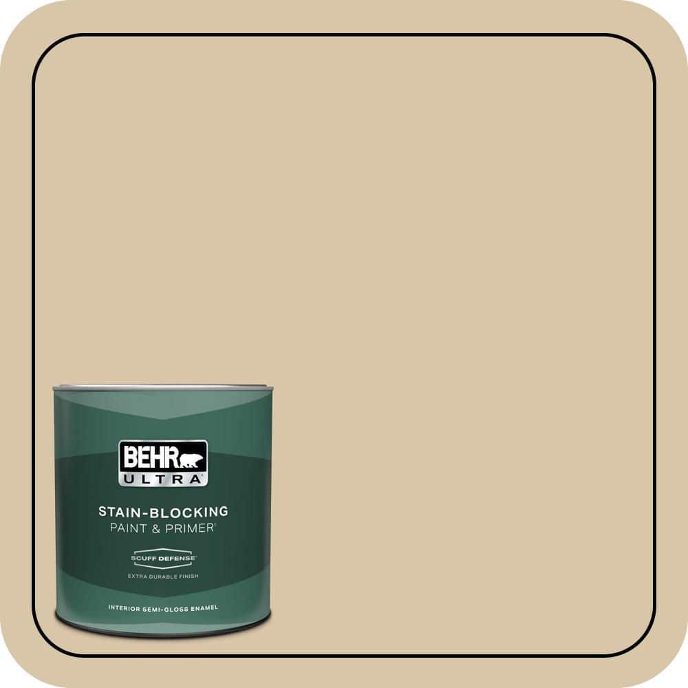 BEHR ULTRA 1 qt. #MQ2-23 Almond Butter Extra Durable Semi-Gloss Enamel Interior Paint & Primer