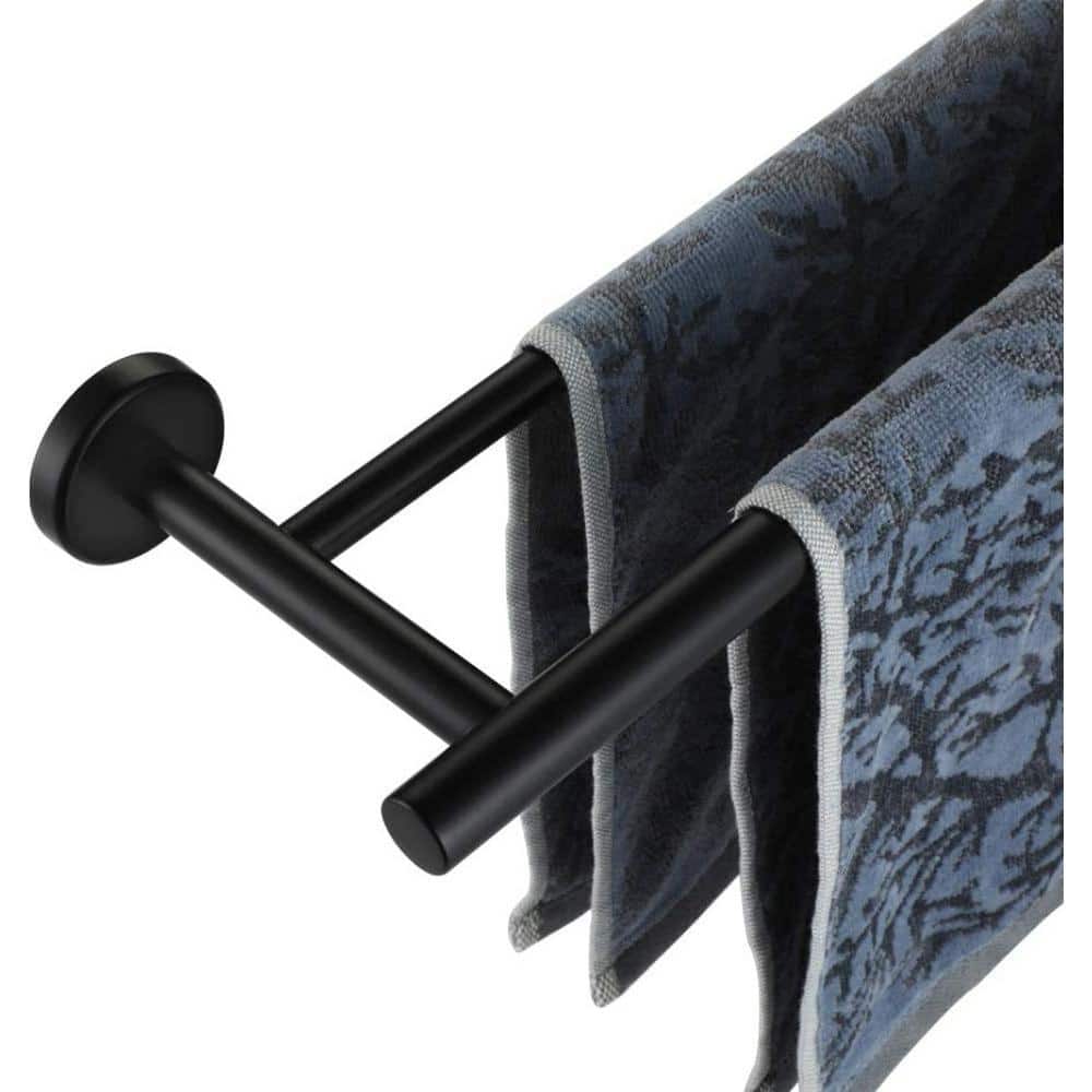 Dyiom Double Towel Bar, Matte Black 24 In. 304 Stainless Steel Thicken 0.8mm Bath Towel Rack for Bathroom (1)