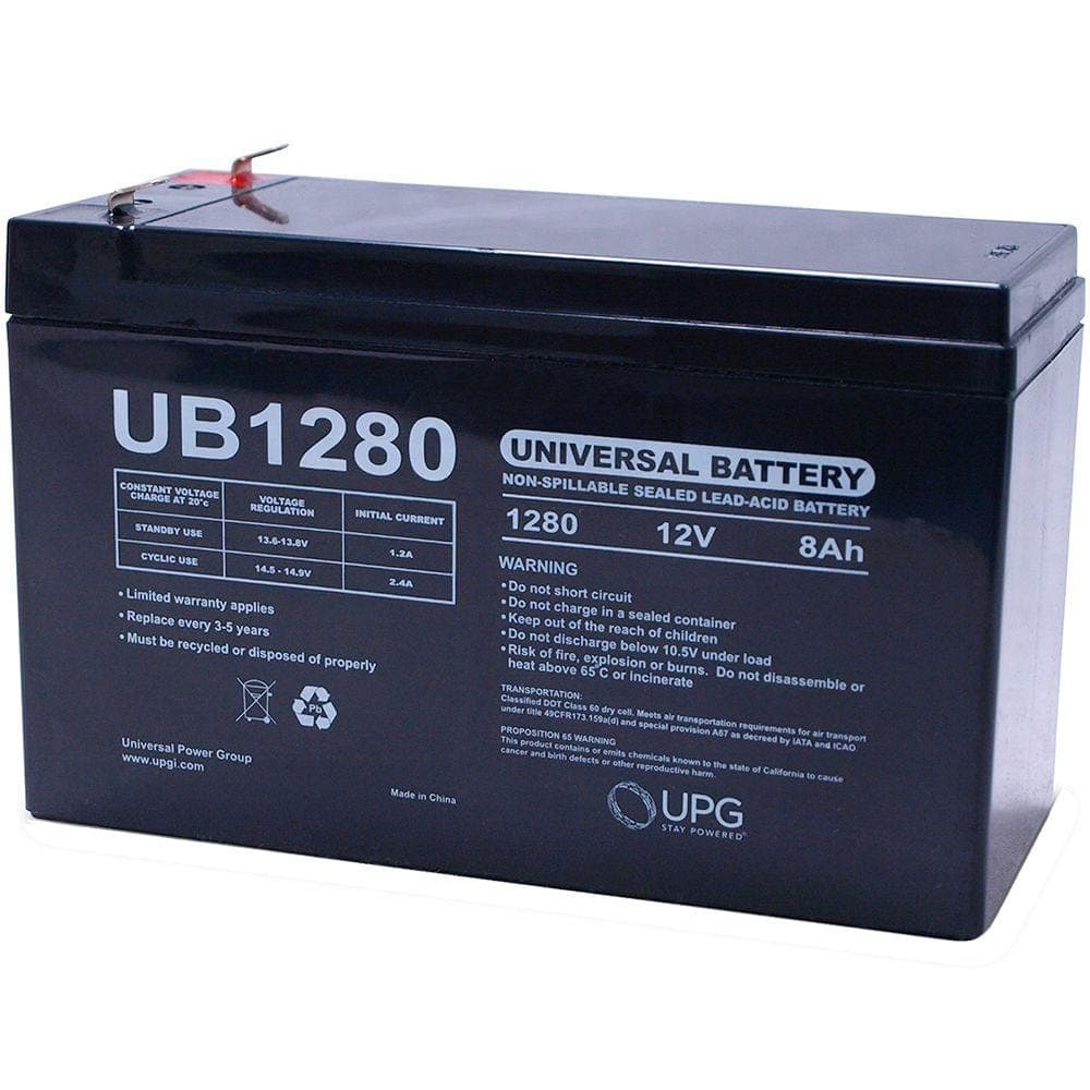 UPG 12-Volt 8 Ah F1 Terminal Sealed Lead Acid (SLA) AGM Rechargeable Battery