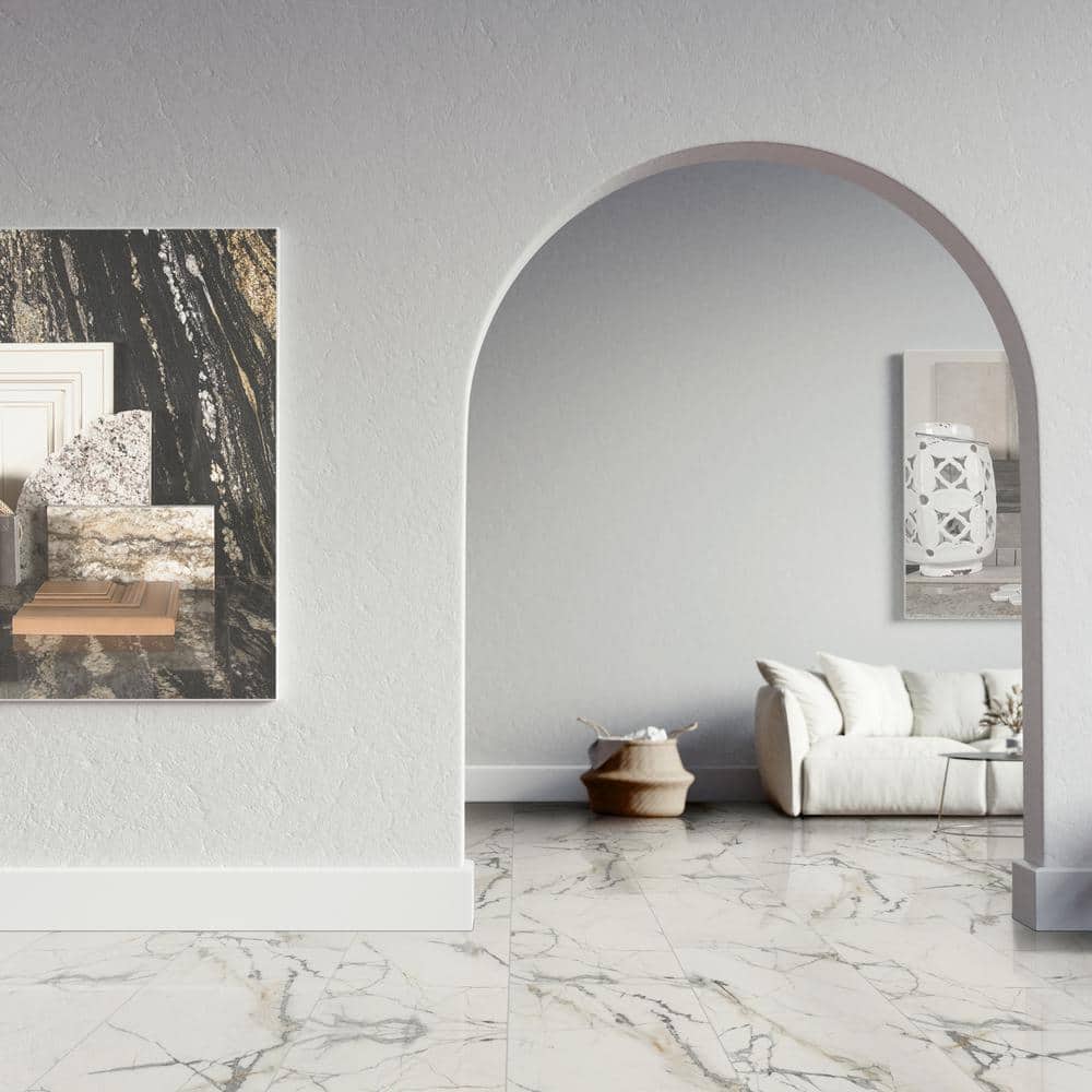 MSI Lockson Mix 16 in. x 32 in. Polished Porcelain Marble Look Floor and Wall Tile (14.2 sq. ft. /Case) (3)