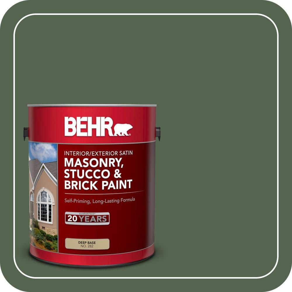 BEHR 1 gal. #S410-7 Equestrian Green Satin Interior/Exterior Masonry, Stucco and Brick Paint