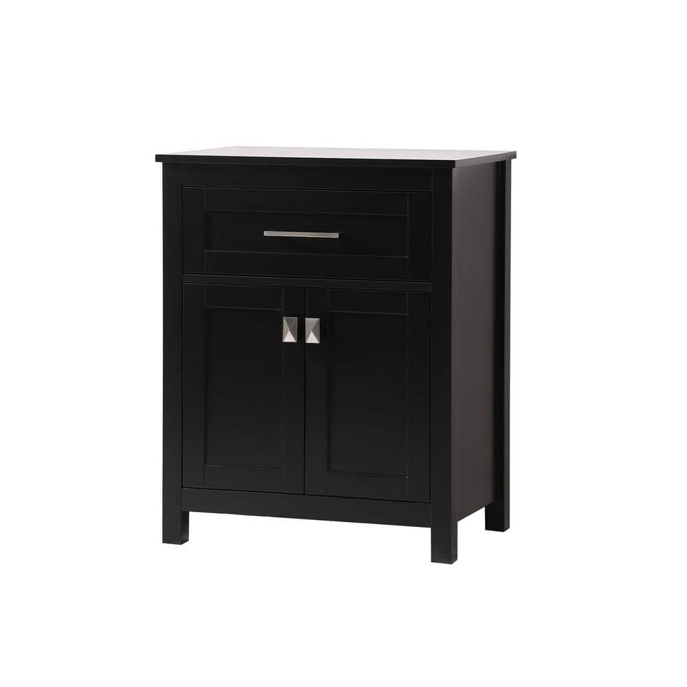 Unbranded Timeless Home 24 in. W x 16 in. D x 30 in. H Black Freestanding Linen Cabinet (3)