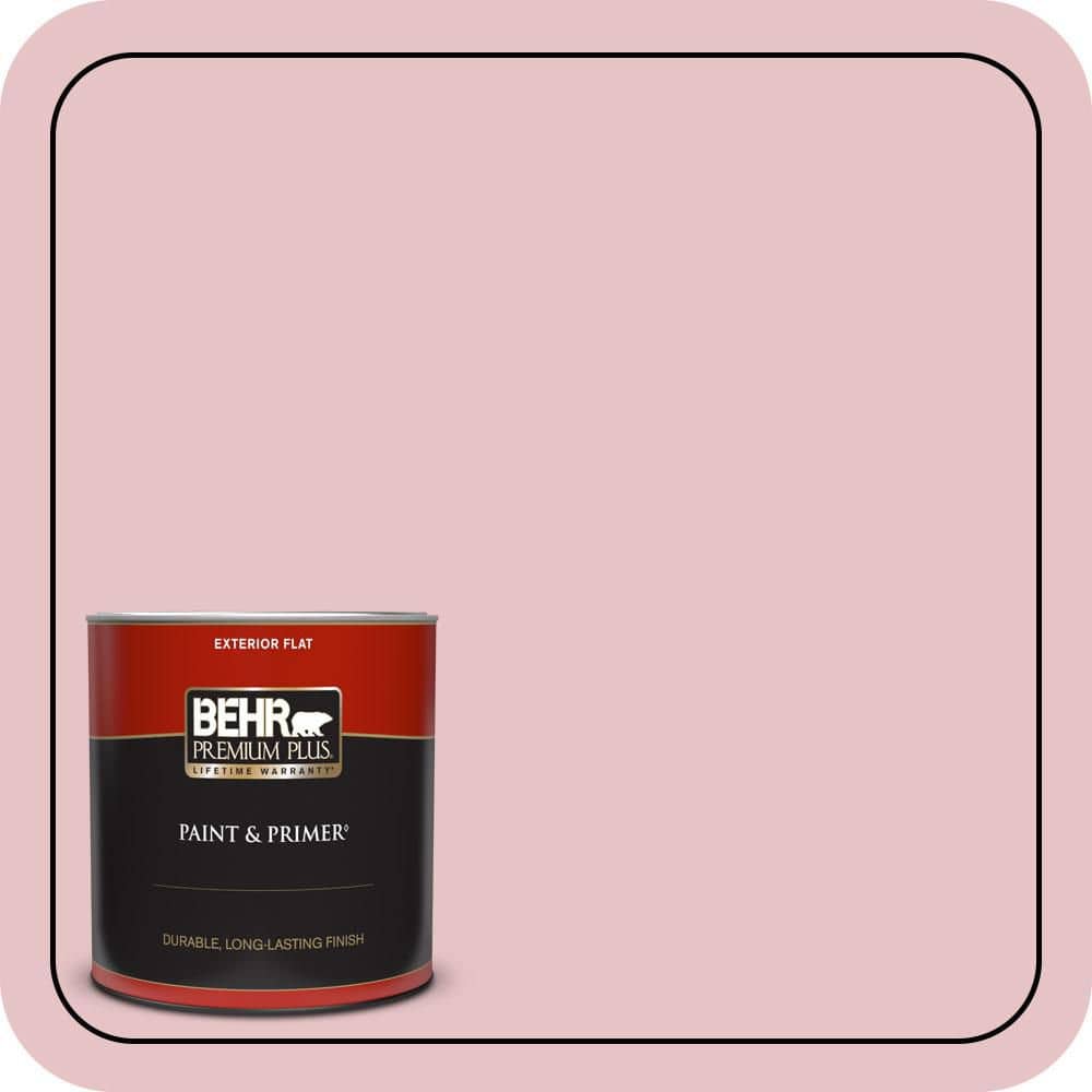 BEHR PREMIUM PLUS 1 qt. #S140-2 Cranapple Cream Flat Exterior Paint & Primer