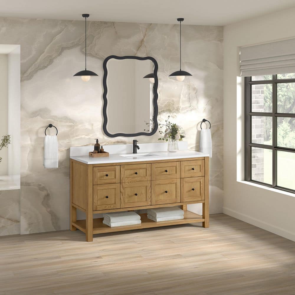 James Martin Vanities Breckenridge 59.9 in. W x 23.5 in. D x 33.0 in. H Single Bath Vanity Cabinet Without Top in Light Natural Oak