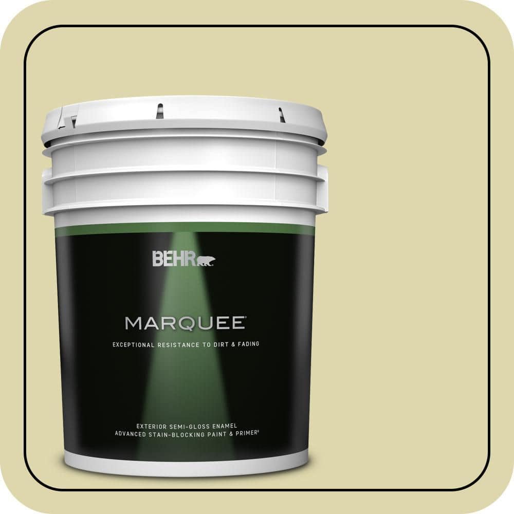 BEHR MARQUEE 5 gal. #MQ4-40 Primitive Green Semi-Gloss Enamel Exterior Paint & Primer