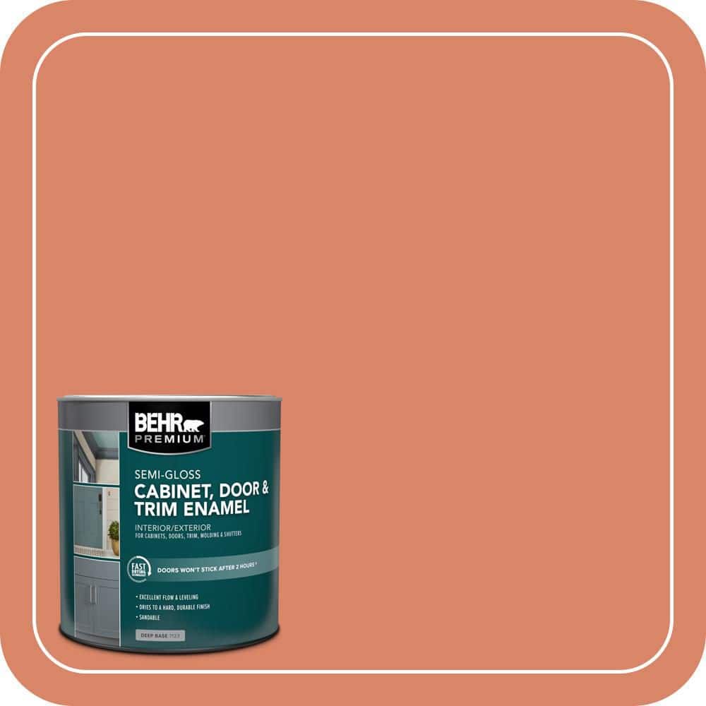 BEHR PREMIUM 1 qt. #M180-5 King Salmon Semi-Gloss Enamel Interior/Exterior Cabinet, Door & Trim Paint
