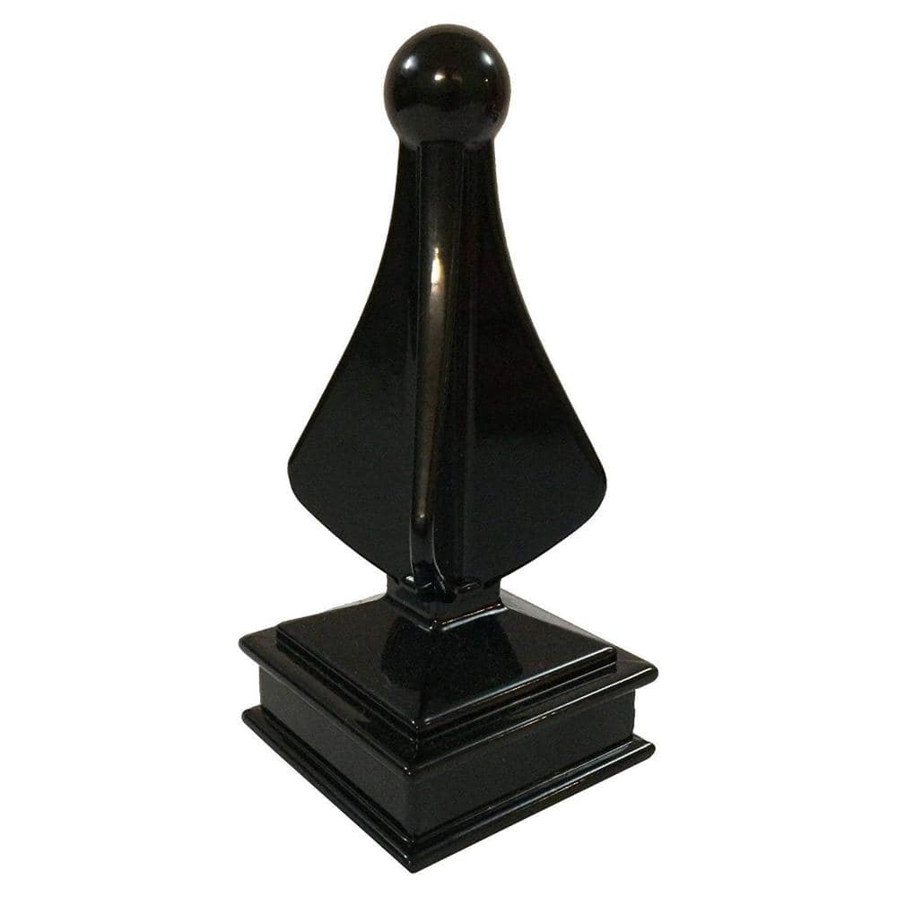 Decorex Hardware 2" x 2" Aluminium Spear Top Post Cap for Metal Posts – Pressure Fit – Powder-Coated Black (1 Pack)