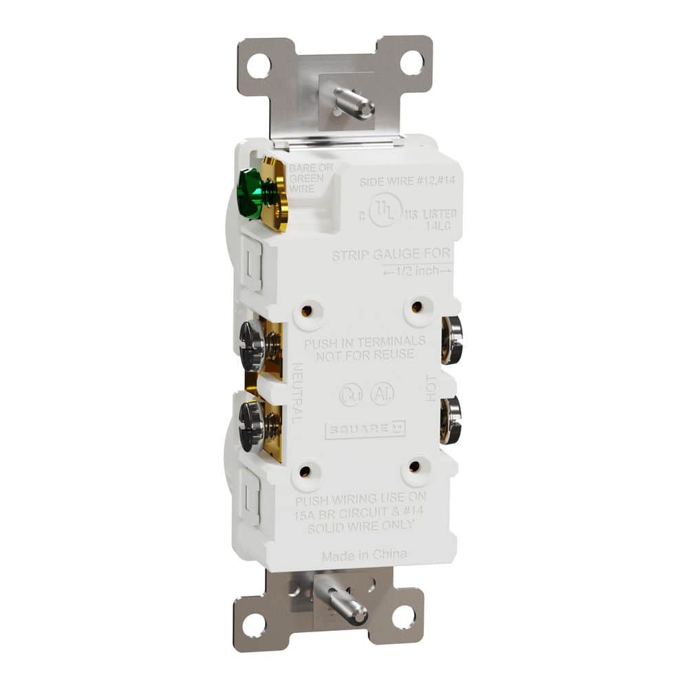 Square D X Series 15 Amp 125-Volt Weather Resistant Outdoor Tamper Resistant Duplex Outlet Back Wire Matte White (3)