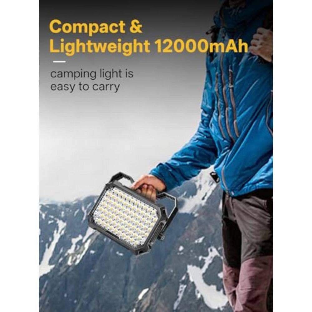 BeamBox Rechargeable Black LED Flood Work Light 5-Volt 12000mAh Work Flood Light 10000 Lumens with 4 Light Modes (3)