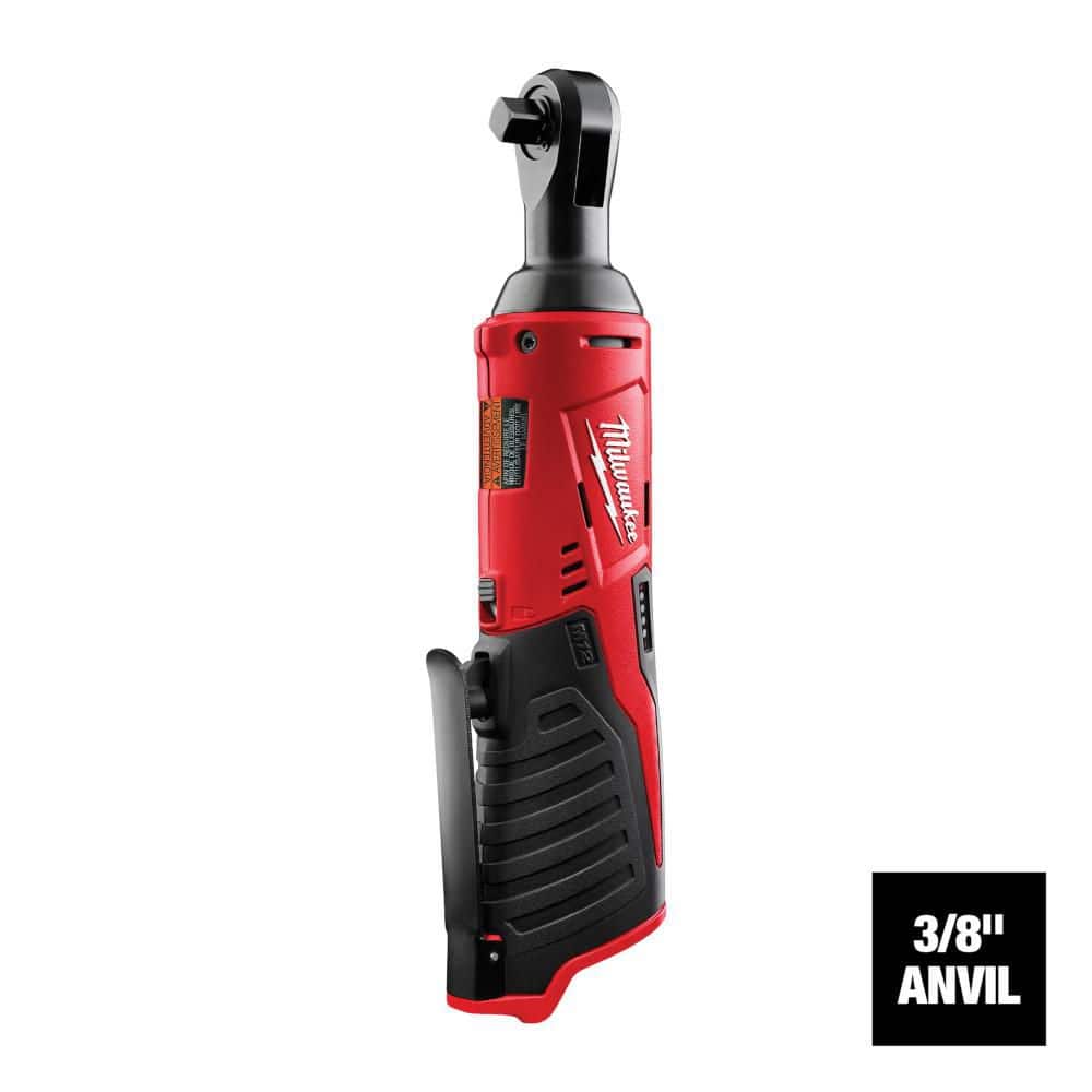Milwaukee M12 12V Lithium-Ion Cordless 3/8 in. Ratchet Kit with One 1.5 Ah Battery, Charger and Tool Bag (2)