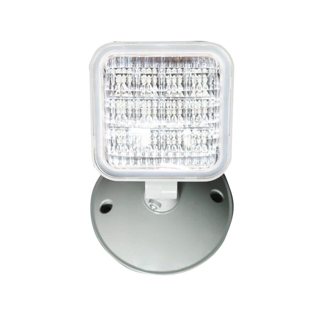 Commercial Electric 1-Pack 1.2-Watt Single Head Integrated LED Gray Emergency Remote Head Light (2)