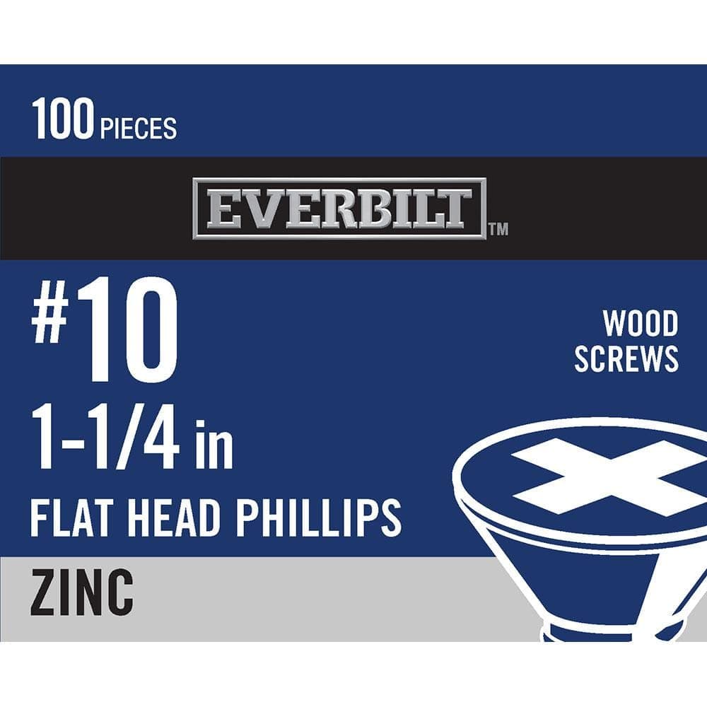 Everbilt #7 Zinc Plated Phillips Flat Head Wood Screw