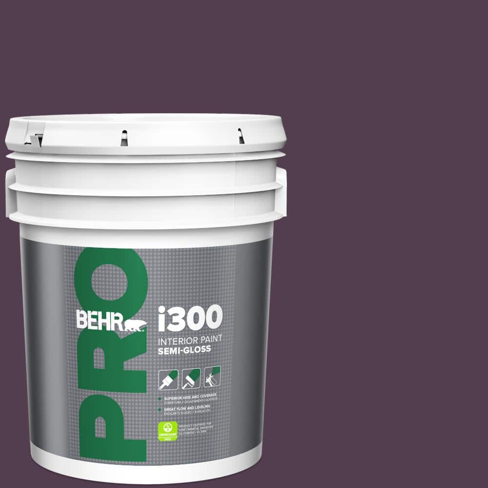 BEHR PRO 5 gal. #PPU17-02 Oriental Eggplant Semi-Gloss Interior Paint