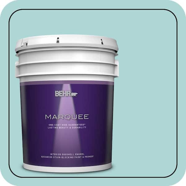 BEHR MARQUEE 5 gal. #T12-19 Sugar Pool Eggshell Enamel Interior Paint & Primer (2)