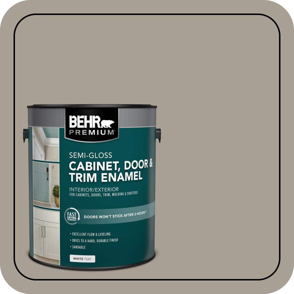 BEHR PREMIUM 1 gal. #PPU24-09 True Taupewood Semi-Gloss Enamel Interior/Exterior Cabinet, Door & Trim Paint