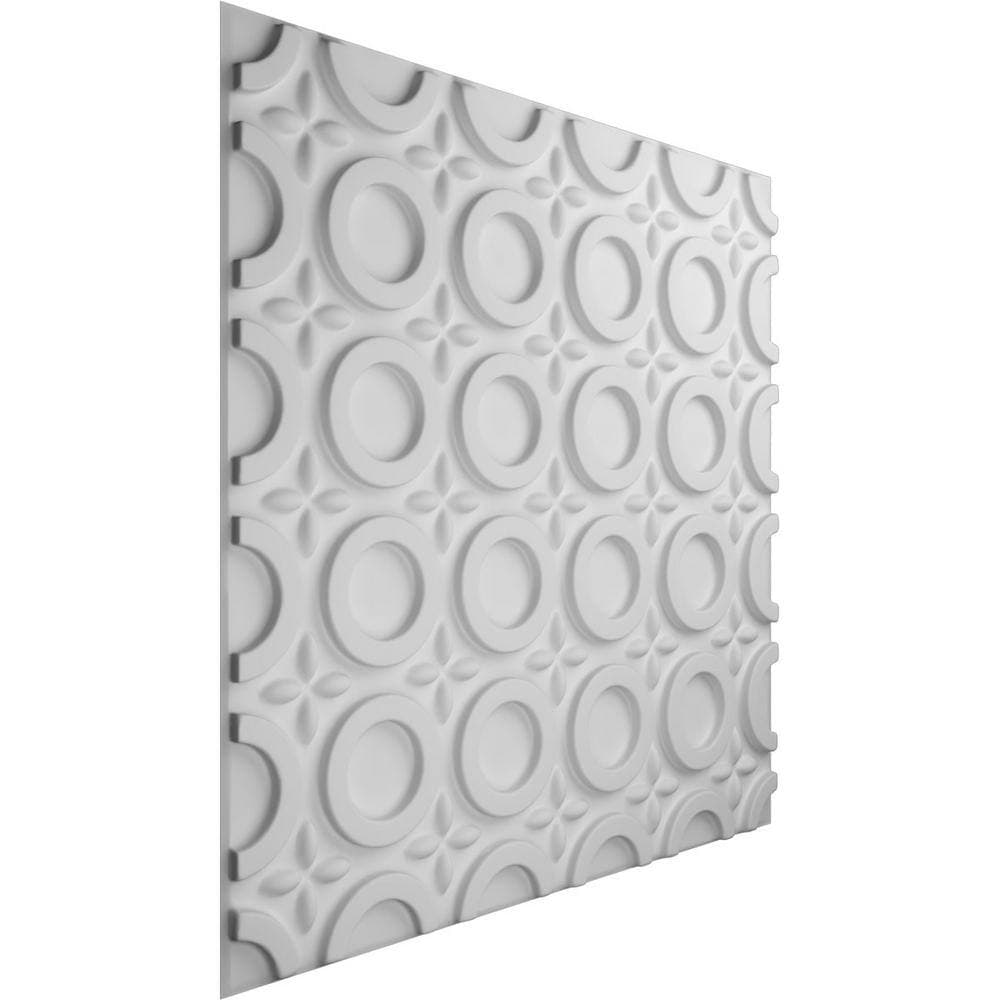 Ekena Millwork 1 in. x 19-1/2 in. x 19-1/2 in. Abstract EnduraWall PVC Decorative 3D Wall Panel, White, (20-Pack for 53.49 sq. ft.) (3)
