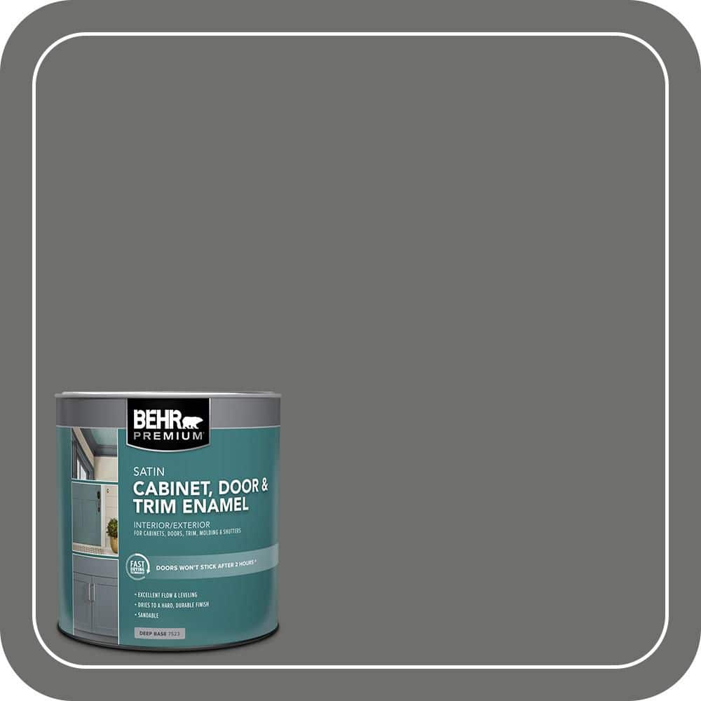 BEHR PREMIUM 1 qt. #HDC-AC-17A Welded Iron Satin Enamel Interior/Exterior Cabinet, Door & Trim Paint
