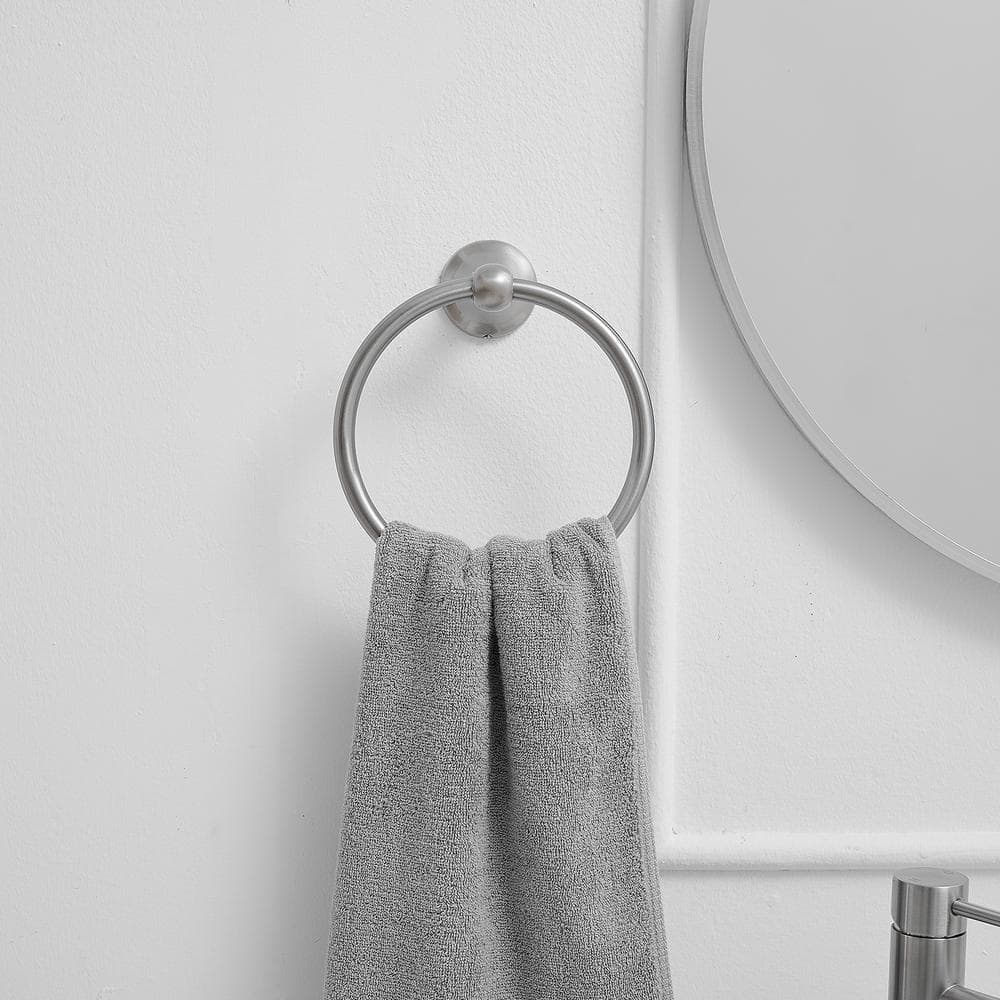 HOMEMYSTIQUE 5-Piece Bath Hardware Set with Towel Bar Towel Hook Toilet Paper Holder and Towel Ring Set (4)