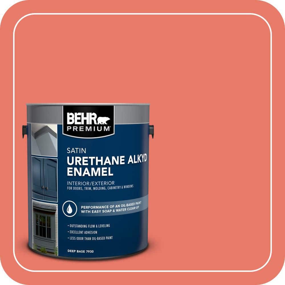 BEHR PREMIUM 1 gal. #P180-5 Watermelon Slice Urethane Alkyd Satin Enamel Interior/Exterior Paint