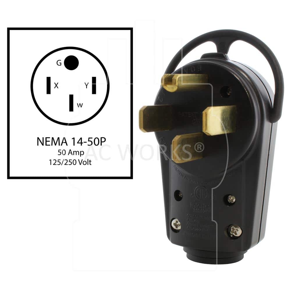AC WORKS 50 Amp NEMA 14-50P DIY Assembly Plug (3)