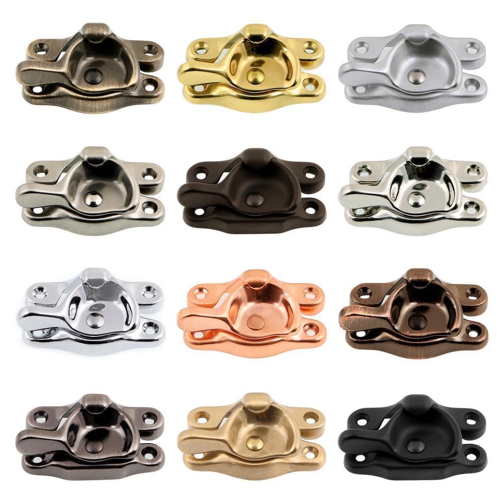idh by St. Simons Matte Black Solid Brass Small Window Sash Lock (2)