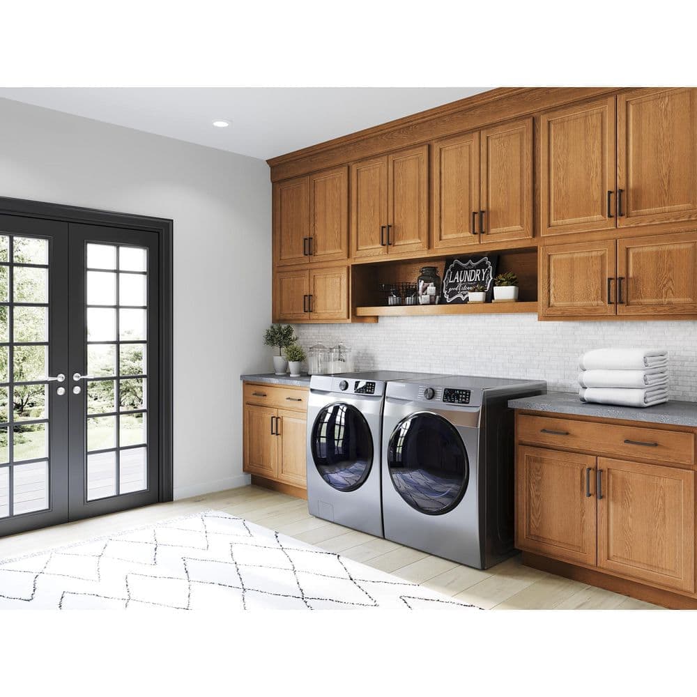 Hampton Bay Hampton 15 in. W x 12 in. D x 30 in. H Assembled Wall Kitchen Cabinet in Medium Oak (3)