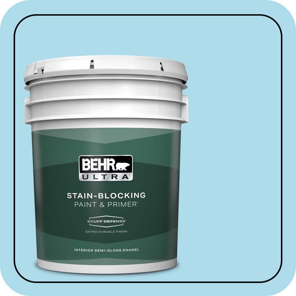 BEHR ULTRA 5 gal. #530A-3 Frosty Glade Extra Durable Semi-Gloss Enamel Interior Paint & Primer