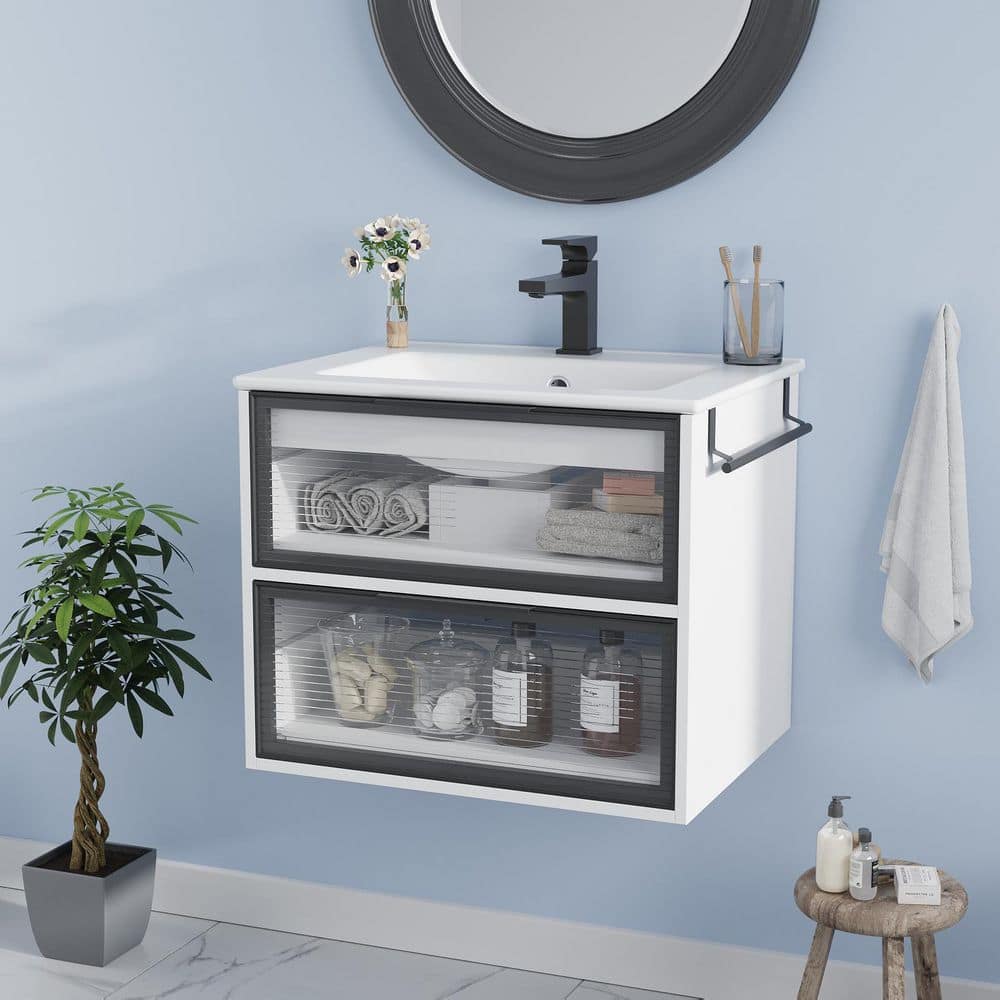 Puluomis 30 in. Drop-In Rectangular Bathroom Sink in White (3)