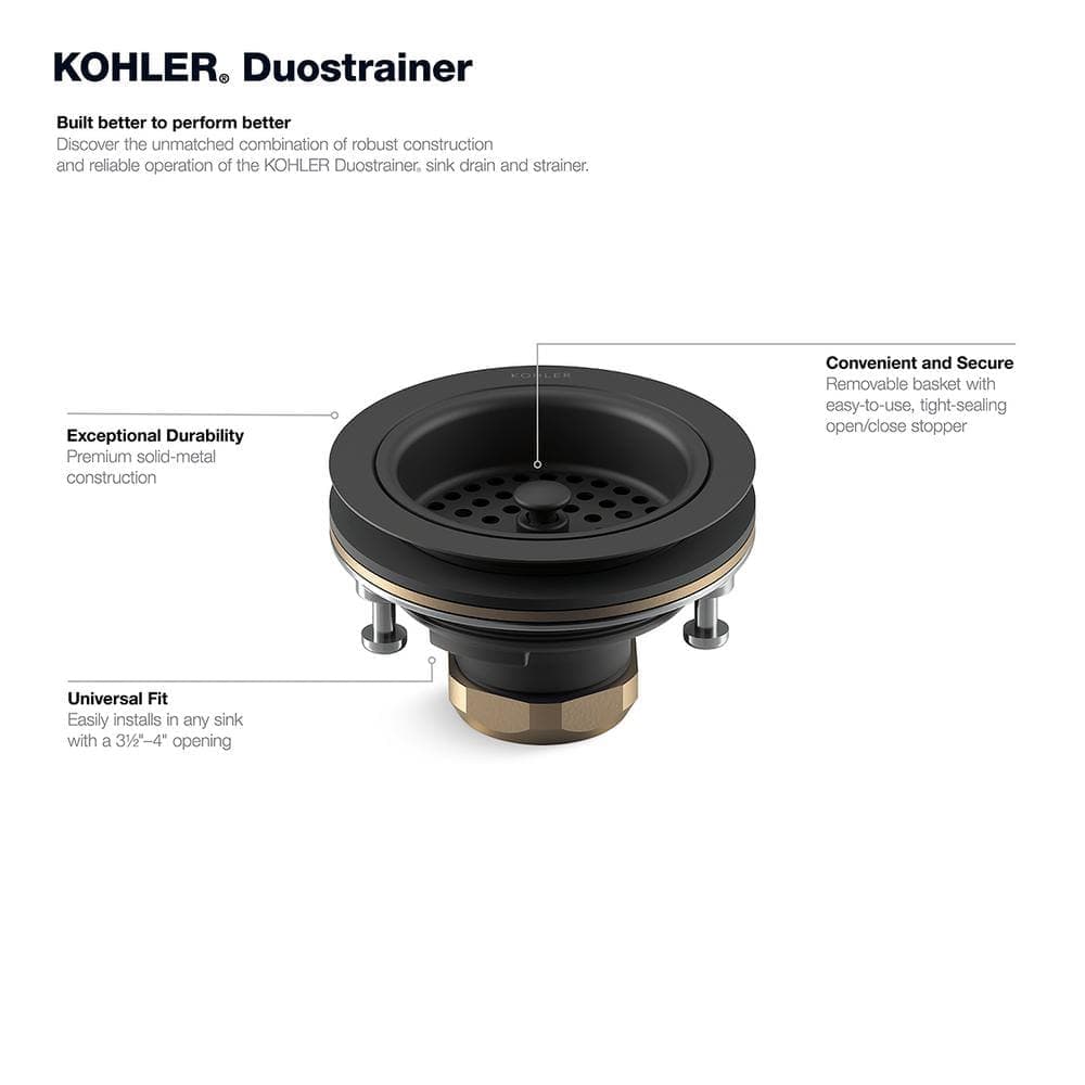 KOHLER Duostrainer 4-1/2 in. Sink Strainer in Matte Black (3)