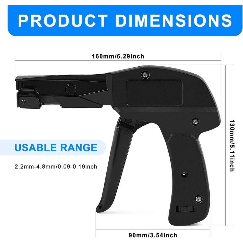 Unbranded Steel Handle Cable Tie Gun Tool for Nylon Zip Tie Fastening with Flush Cutting for Electrical Wire (1-Pack) (2)