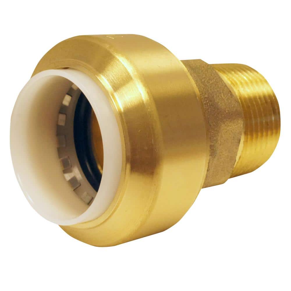 Tectite 3/4 in. Brass Push-To-Connect PVC IPS 3/4 in. Male Pipe Thread Adapter (2)