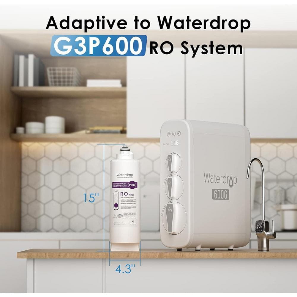 Waterdrop B-WD-G3P600-RO Filter, NSF Certified, Replacement for WD-G3P600 Reverse Osmosis System, 2-year Lifetime (3)