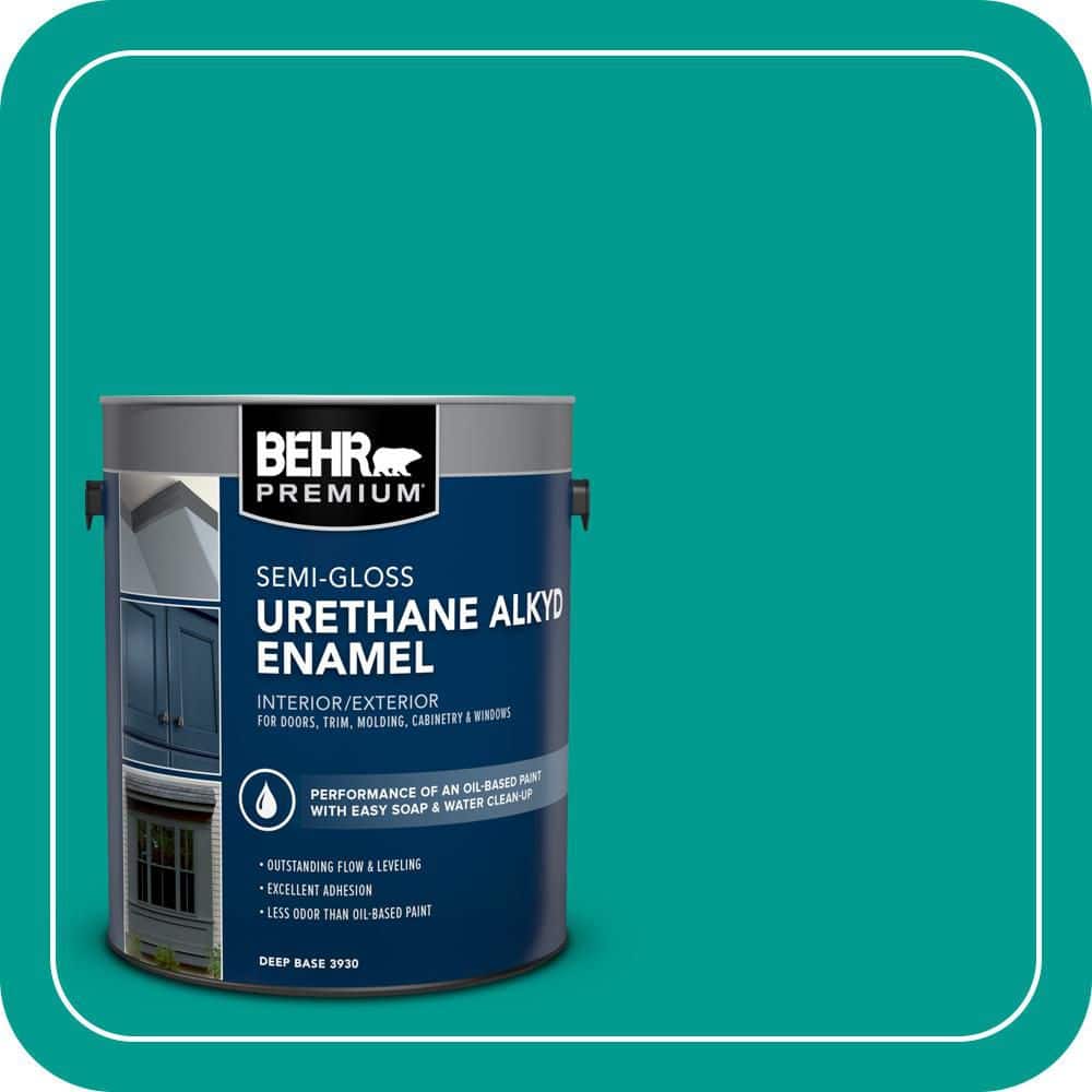 BEHR PREMIUM 1 gal. #P450-6 Tropics Urethane Alkyd Semi-Gloss Enamel Interior/Exterior Paint (1)