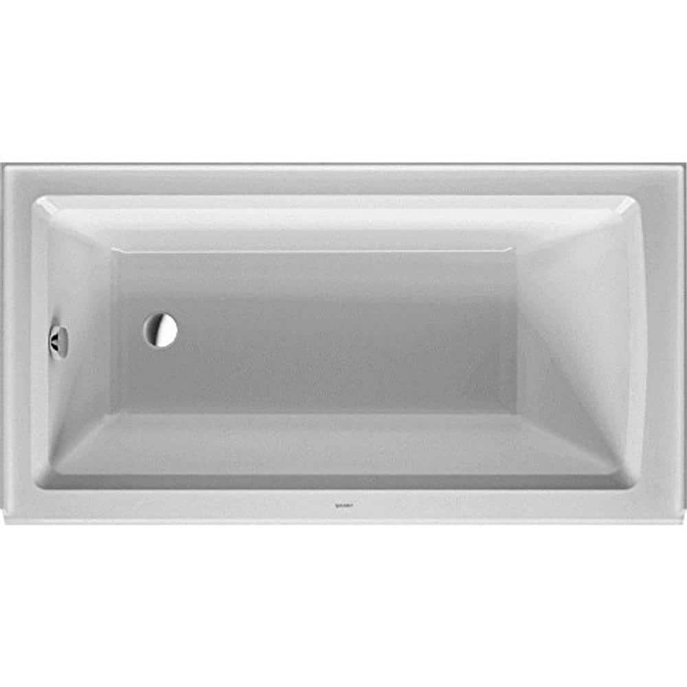 Duravit D-Code 60 in. Acrylic Rectangular Drop-In Non-Whirlpool Bathtub in White (1)