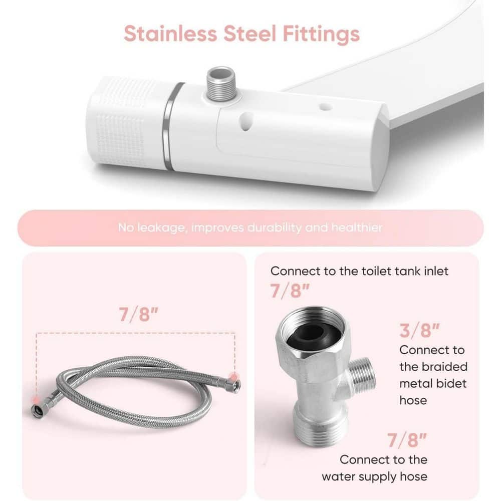 Wudkey Ultra-Slim Bidet Accessory with Retractable Dual Nozzles Bidet Attachment for Enhanced Hygiene and Comfort (2)