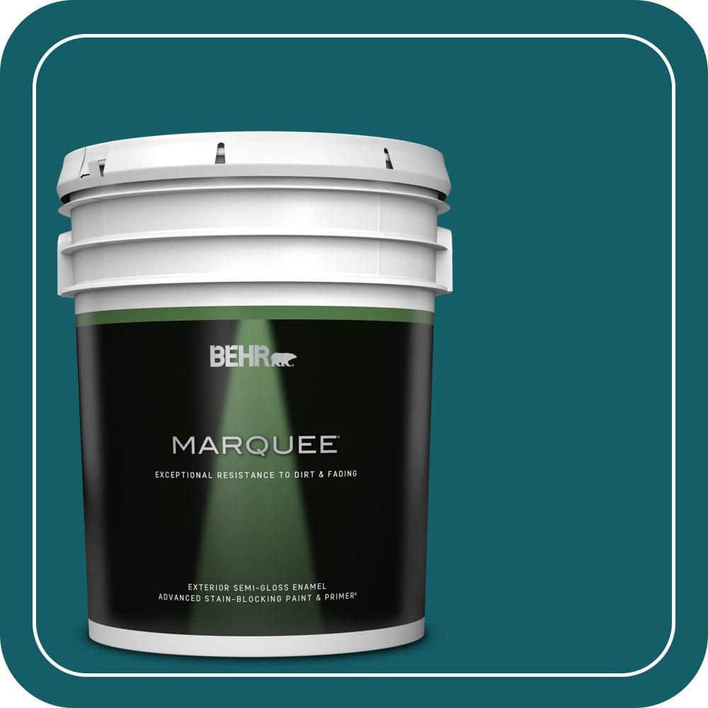 BEHR MARQUEE 5 gal. #S-H-530 Tropical Skies Semi-Gloss Enamel Exterior Paint & Primer