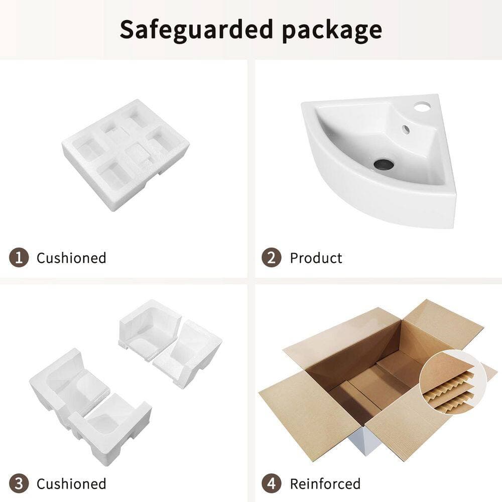 Dueyeeri 17.13 in. x 12.60 in. Wall Mounted Bathroom Sink in Milk White Ceramic (3)
