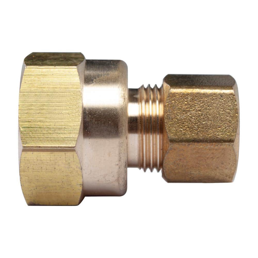 LTWFITTING 3/8 in. OD Comp x 1/2 in. FIP Brass Compression Adapter Fitting (5-Pack) (1)