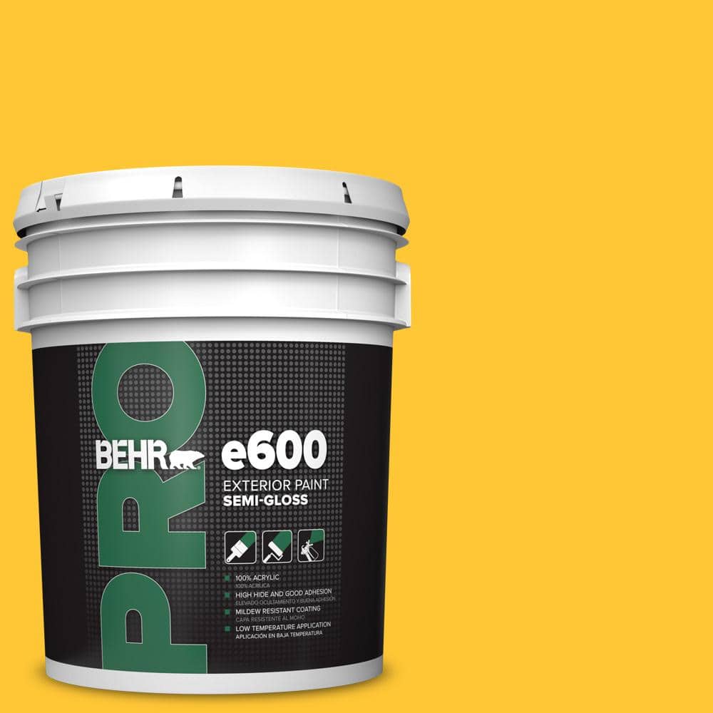 BEHR PRO 5 gal. #330B-7 Sunflower Semi-Gloss Exterior Paint