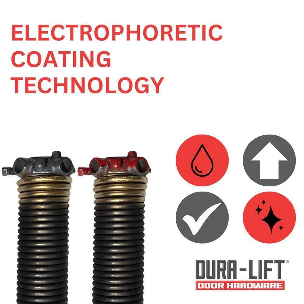 DURA-LIFT DURA-LIFE 0.207 x 2 x 23 Black E-Coat Spring (Both - Yellow, Left and Right Wound) (2)