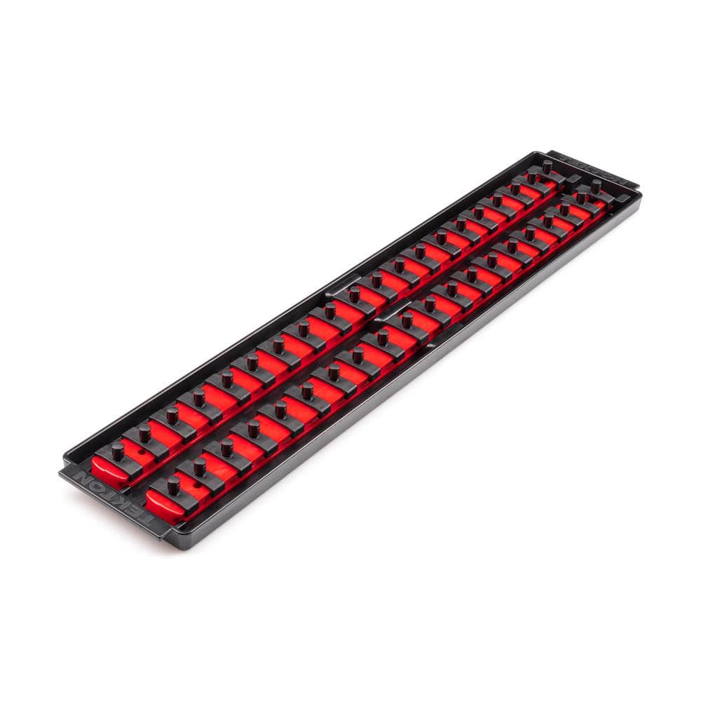 TEKTON 1/4 in. Drive 2-Rail Socket Organizer Set, Red (40-Tool)