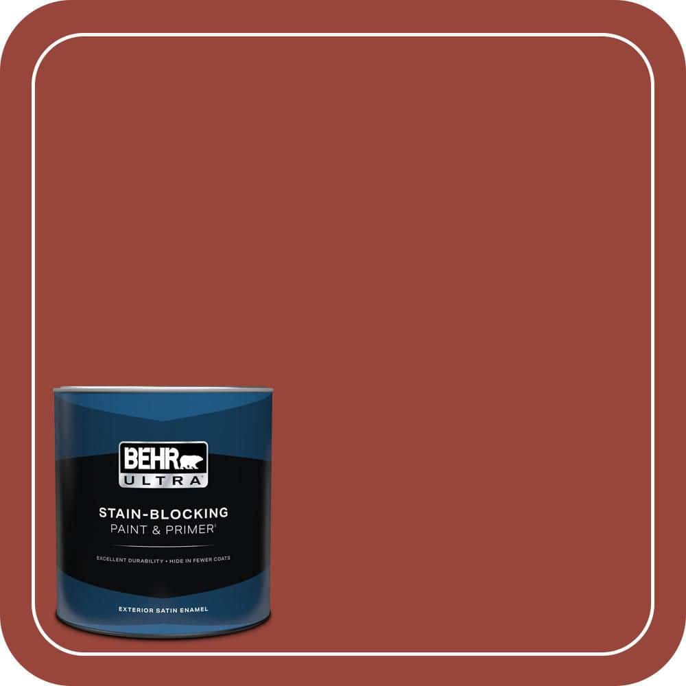 BEHR ULTRA 1 qt. #S-H-190 Antique Red Satin Enamel Exterior Paint & Primer