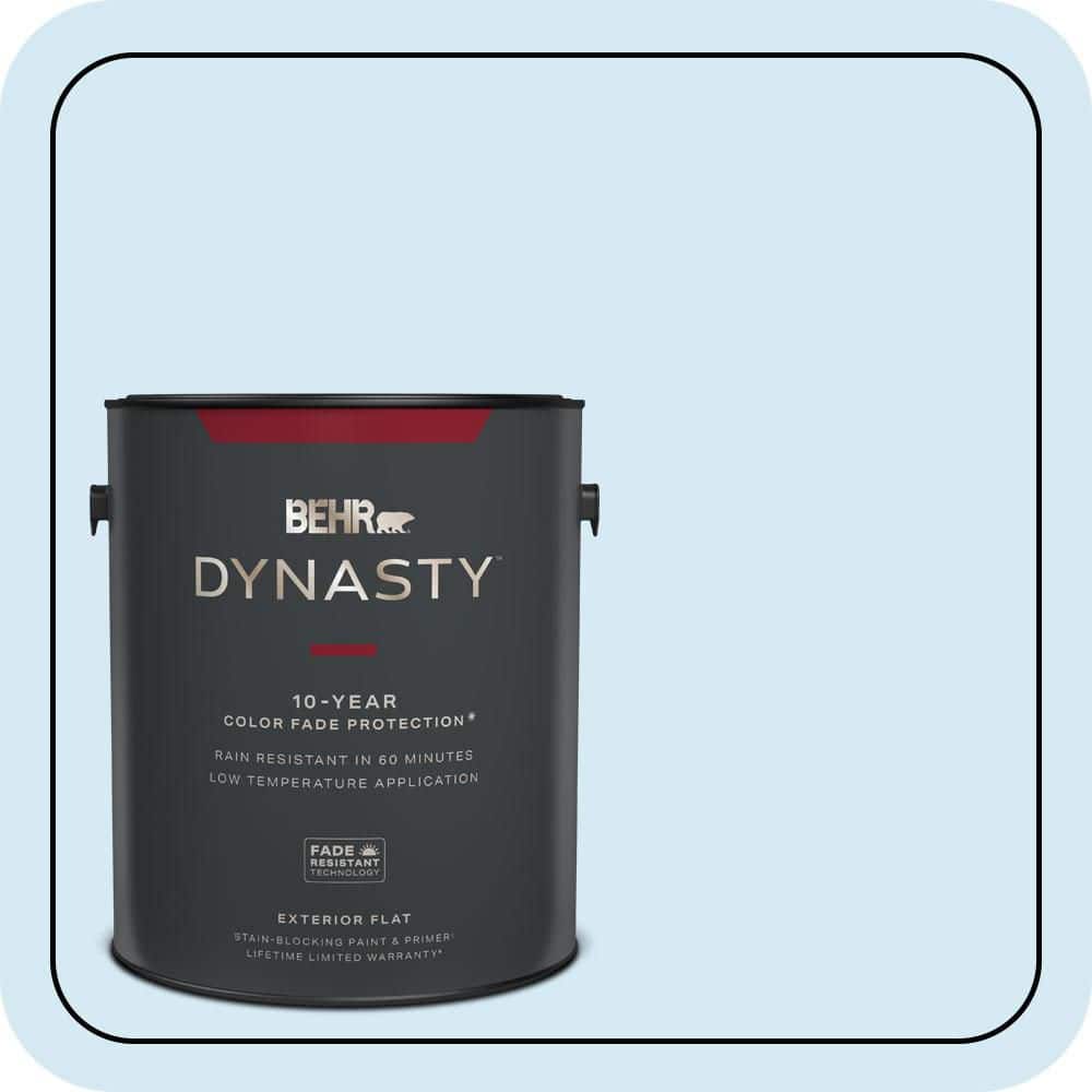 BEHR DYNASTY 1 gal. #P500-1 Spacious Skies Flat Exterior Stain-Blocking Paint & Primer