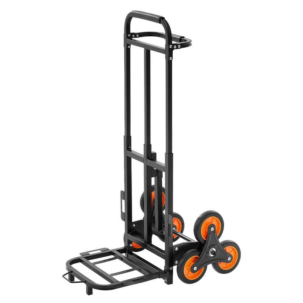SKYSHALO Stair Climbing Cart, 220 lbs. Capacity, Heavy-Duty Folding Trolley Cart with Telescoping Handle, 6-Wheels, Hand Truck (1)