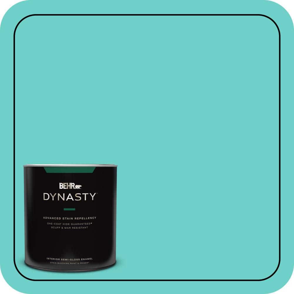 BEHR DYNASTY 1 qt. #P450-4 Hidden Sea Glass Semi-Gloss Enamel Interior Stain-Blocking Paint and Primer