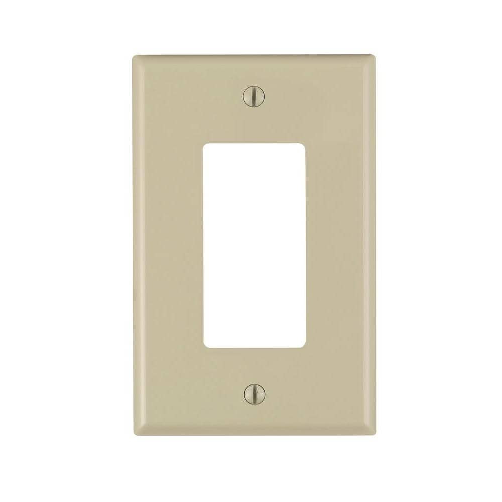 Leviton 1-Gang Ivory Decora/Rocker Nylon Midway/Midsize Wall Plate (1-Pack) PJ26-I