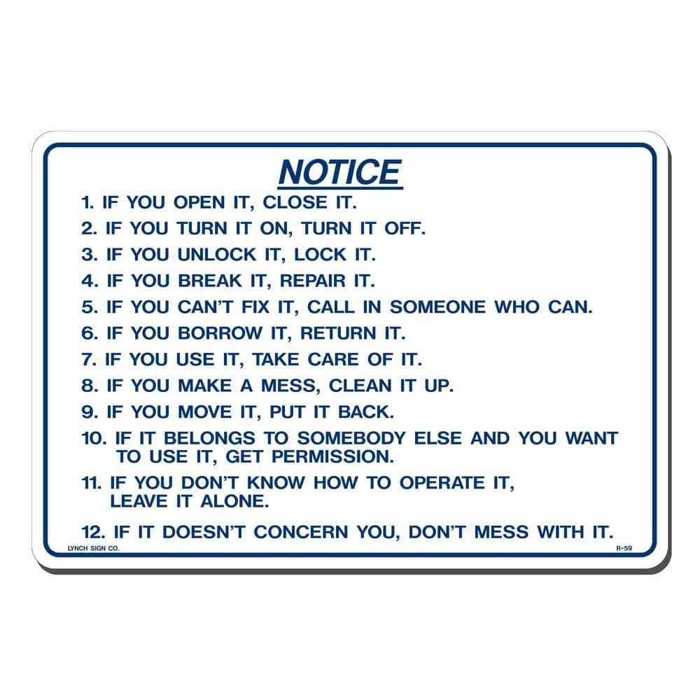 Lynch Sign 14 in. x 10 in. Do's and Don'ts Open It Close It Sign Printed on More Durable, Thicker, Longer Lasting Styrene Plastic