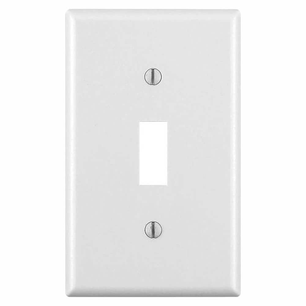Leviton 1-Gang White Toggle Plastic Standard Wall Plate (10-Pack) 88001-WMP