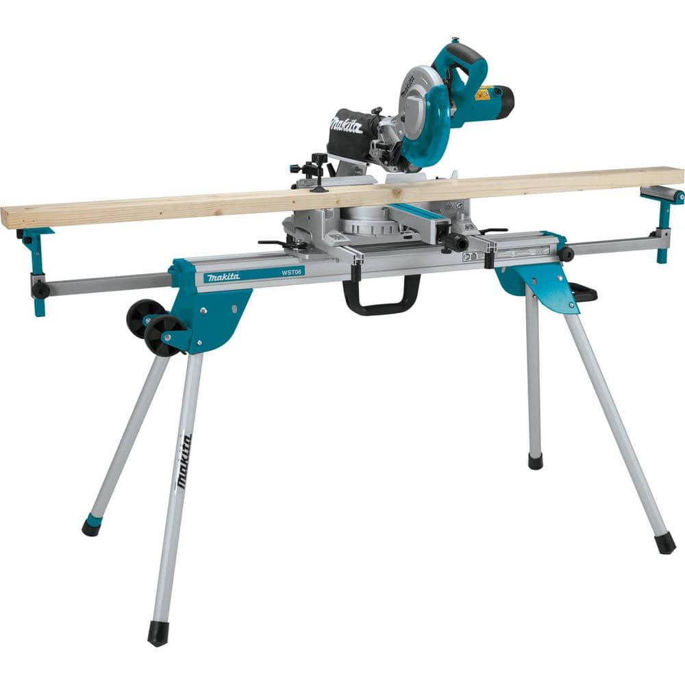 Makita 12 in. Dual-Bevel Sliding Compound Miter Saw with Laser with Compact Folding Miter Saw Stand (3)