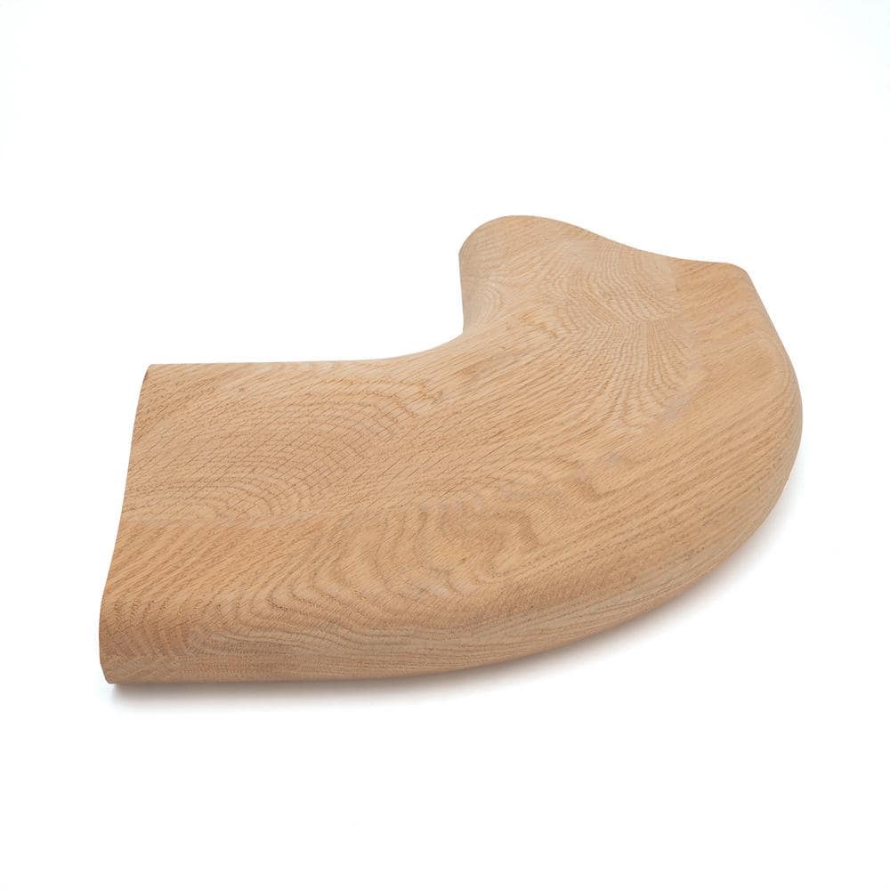 American Pro Decor 1-1/2 in. x 6-5/8 in. x 6-5/8 in. Unfinished Red Oak 90 degree Radius Outside Corner Block for Chicago Bar Rail Moulding (1)